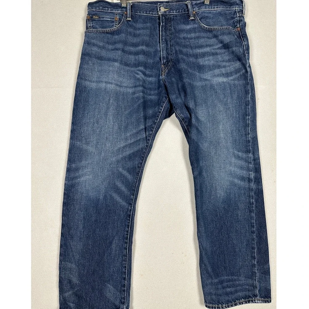 Polo Ralph Lauren Hampton Jeans Mens 40X30 Blue Relaxed Straight Whispered Denim